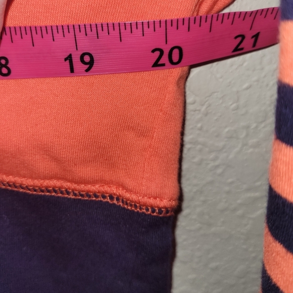 Crown Ivy Shirt Women M OrangeNavy Game Day Long‎ Sleeve French Terry Tee - Picture 8 of 13